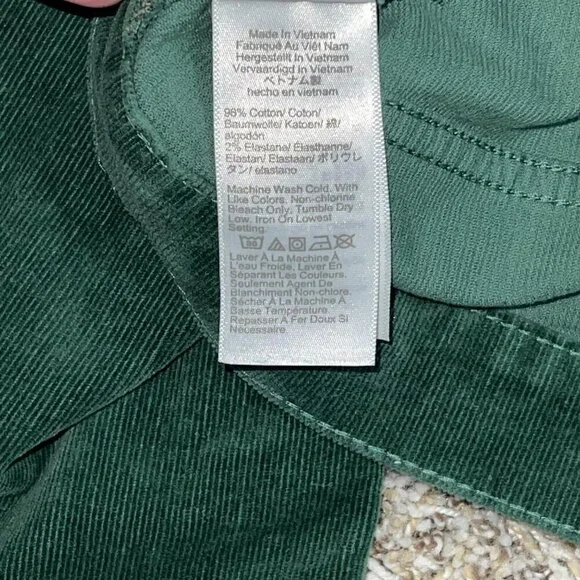 J Crew Factory - Emerald Green Corduroy Straight Pants - Size 28 (6) Tall - Picture 4 of 4